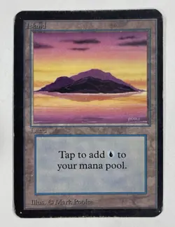 Island Purple Alpha MP Moderate Play MTG Magic The Gathering B - Image 1