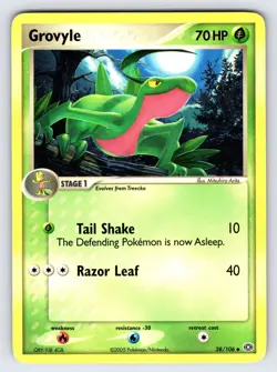 Grovyle 28/106 2005 EX Emerald Pokemon Card TCG Arita Art Non Holo - VLP - Image 1