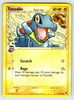 Totodile Delta Species 67/101 EX Dragon Frontiers Pokemon Card TCG Common Nm/Vlp - Image 1