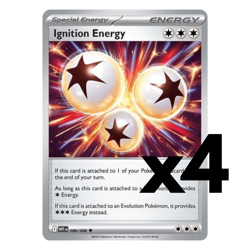 4x Ignition Energy - 086/086 - SV: White Flare (WHT) Pokemon Playset x4 - Image 1
