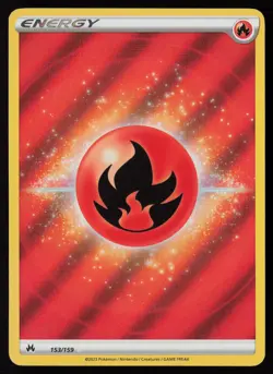 Fire Energy 153/159 Ultra Rare Crown Zenith Pokemon Near Mint - Image 1