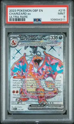 2023 POKEMON OBF EN-OBSIDIAN FLAMES ULTRA RARE #215 CHARIZARD EX PSA 9 - Image 1