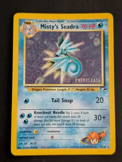 Mistys Seadra 9/132 Holo Rare Gym Heroes Prerelease Pokemon TCG LP - Image 1