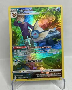 Vaporeon TG02/TG30 Alternate Art Trainer Gallery Brilliant Stars Pokemon NM/LP - Image 1