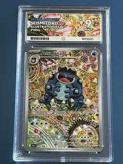 Seismitoad Illustration Rare 105/086 Pokemon S&V Black Bolt English Ace Grade 9 - Image 1