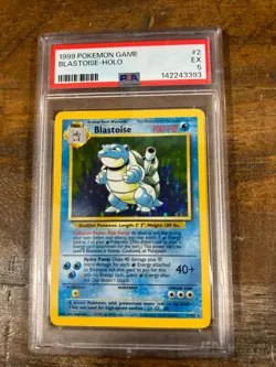 POKEMON 1999 Game BLASTOISE Holo #2 PSA 5 RARE - Image 1