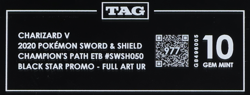 2020 Pokemon SWSH Champion's Path ETB #050 Charizard V FA UR Promo TAG 10 (977) - Image 3