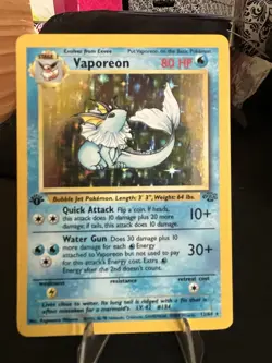 Pokemon Vaporeon Jungle 1st Edition Holo Rare Unlimited 12/64 1999 English - Image 1