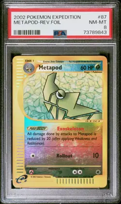 Pokemon TCG Metapod Expedition 87/165 Reverse Rare Holo 8 NM-MT 2002 - Image 1