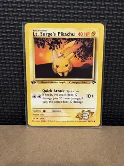 2000 Pokemon Gym Challenge - Lt Surge’s Pikachu - 1st Edition Ungraded 84/132 - Image 1