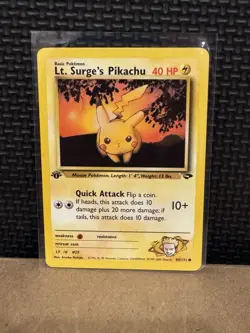 2000 Pokemon Gym Challenge - Lt Surge’s Pikachu - 1st Edition Ungraded 84/132 - Image 3