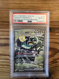 🔥🔥🔥 PSA 10 2024 POKEMON TWILIGHT MASQUERADE #215 CORNERSTONE MASK OGERPON EX - Image 1
