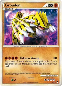 Pokemon Groudon SL4 Call of Legends Shiny Holo Rare 100 HP Card 2011 - Image 1