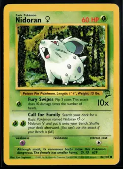 2000 Classic - Base Set 2 Nidoran Female #82 Non Holo Pokemon Card - Image 1