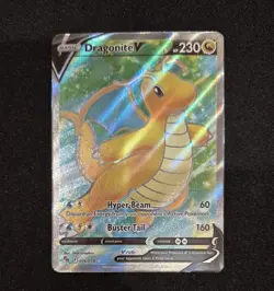 Pokemon Card Dragonite V 076/078 Rare Pokemon Go Set Full Art Near Mint - Image 1