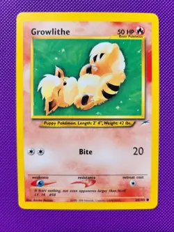 Pokemon TCG Growlithe Neo Destiny Card 68/105 Vintage WOTC - Image 1