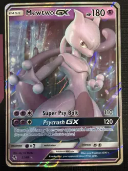 2019 POKEMON HIDDEN FATES MEWTWO GX 31/68 ULTRA RARE HOLO - Image 1