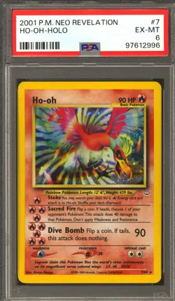 Pokemon Neo Revelation Ho-Oh 7/64 PSA 6 - Image 1