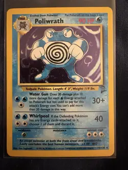 Pokemon TCG Poliwrath 015/130 Base Set 2 Holo Rare - Image 1