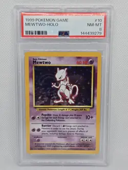Mewtwo Holo Rare 10/102 1999 Base Set Pokemon English WOTC PSA 8 NM - US Seller - Image 1