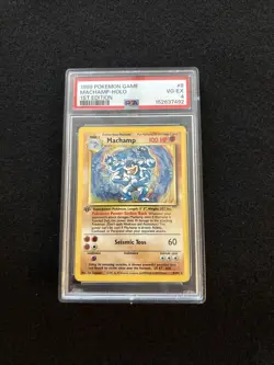 1999 POKEMON GAME #8 MACHAMP-HOLO 1st EDITION PSA GRADED 4 - Image 1