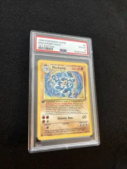 1999 POKEMON GAME #8 MACHAMP-HOLO 1st EDITION PSA GRADED 4 - Image 2