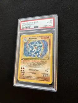 1999 POKEMON GAME #8 MACHAMP-HOLO 1st EDITION PSA GRADED 4 - Image 3