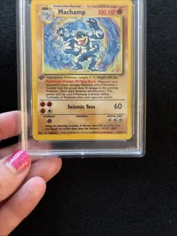 1999 POKEMON GAME #8 MACHAMP-HOLO 1st EDITION PSA GRADED 4 - Image 5
