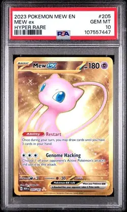 Mew ex Pokemon TCG 205/165 Scarlet & Violet 151 Holo Hyper Rare PSA 10 205 Gold - Image 1