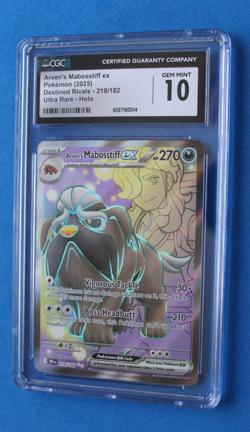 2025 POKEMON DESTINED RIVALS ARVEN'S MABOSSTIFF EX ULTRA RARE HOLO CGC 10 - Image 1