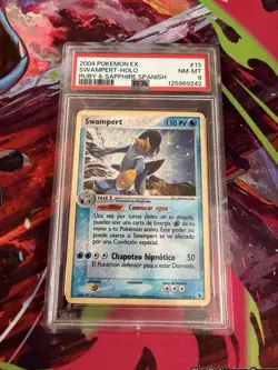 2004 POKEMON SPANISH EX RUBY & SAPPHIRE #13 SWAMPERT-HOLO PSA 8 - Image 1