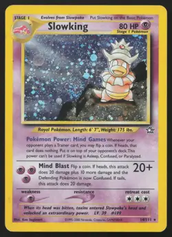 Slowking 14/111 Unlimited Holo Rare Neo Genesis Pokemon English SWIRL MP - Image 1