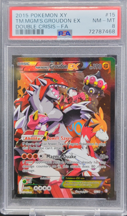 Pokemon Double Crisis Team Magma's Groudon EX Full Art 15/34 PSA 8 - Image 1