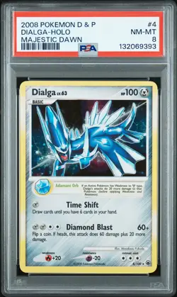 2008 POKEMON DIAMOND & PEARL MAJESTIC DAWN #4 DIALGA-HOLO PSA 8 - Image 1