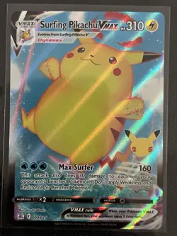 POKEMON TCG SURFING PIKACHU VMAX FULL ART 009/025 CELEBRATIONS 25TH NM/MINT - Image 1
