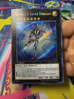 Yugioh! Number 7: Lucky Straight GAOV-EN091 Galactic Overlord Secret Rare Played - Image 1