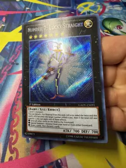 Yugioh! Number 7: Lucky Straight GAOV-EN091 Galactic Overlord Secret Rare Played - Image 2