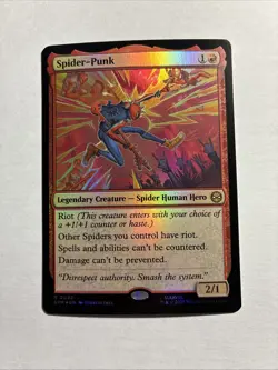 Spider-Punk - Marvel's Spider-Man Foil MTG Plus Bonus Card!!! - Image 1