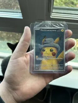 Pokemon Pikachu with Grey Felt Hat SVP 085 Van Gogh Promo Card - Sealed - Image 2