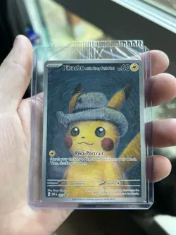 Pokemon Pikachu with Grey Felt Hat SVP 085 Van Gogh Promo Card - Sealed - Image 4