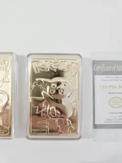 Pokemon Mewtwo And Pikachu 23K Gold Plated Card 1999 Burger King Card - Image 3