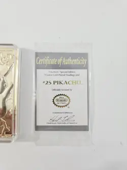 Pokemon Mewtwo And Pikachu 23K Gold Plated Card 1999 Burger King Card - Image 4