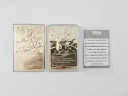Pokemon Mewtwo And Pikachu 23K Gold Plated Card 1999 Burger King Card - Image 5