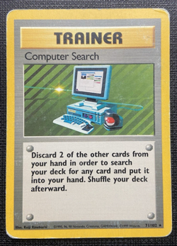 Computer Search 71/102 Base Set Rare Trainer MP WOTC Pokemon 1999 - Image 1