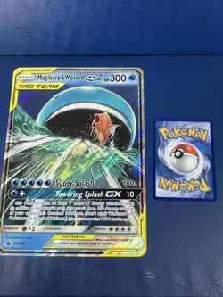 Magikarp & Warlord GX SM166 Jumbo Promo Pokemon Card LP - Image 1
