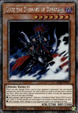 Gorz The Emissary Of Darkness - Platinum Secret Rare 1st Ed RA03-EN210 NM YuGiOh - Image 1