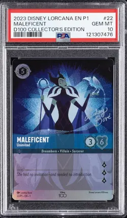 2023 DISNEY LORCANA EN P1-PROMO #22 MALEFICENT - UNINVITED PSA 10 - Image 1