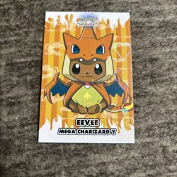 Eevee Mega Charizard Y Poncho Let’s Go Eevee Card Database Card - Image 1