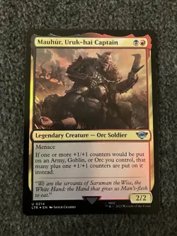 Magic The Gathering MTG - Mauhur, Uruk-hai Captain Foil - UB LTR - Image 1