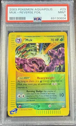 2003 Pokemon Aquapolis 23 Muk Reverse PSA 9 Mint - Image 1